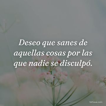 Deseo que sanes de aquellas cosas por las que nadie se disculpó.