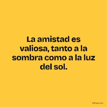 La amistad es valiosa, tanto a la sombra como a la luz del sol.