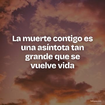 La muerte contigo es una asíntota tan grande que se vuelve vida