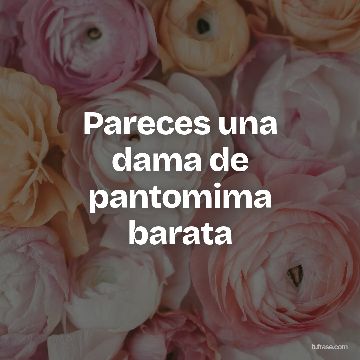 Pareces una dama de pantomima barata
