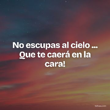 No escupas al cielo ... Que te caerá en la cara!