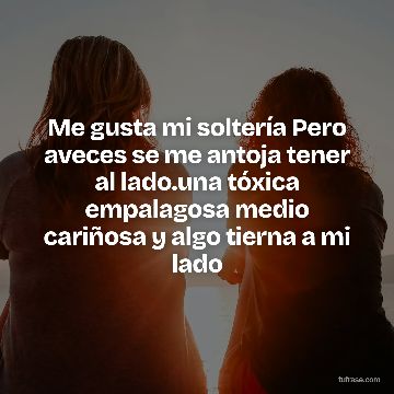 Me gusta mi soltería Pero aveces se me antoja tener al lado.una tóxica empalagosa medio cariñosa y algo tierna a mi lado