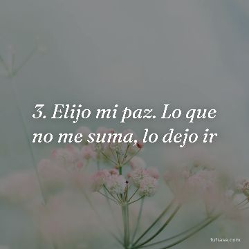 3. Elijo mi paz. Lo que no me suma, lo dejo ir